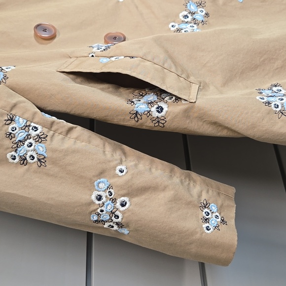 Charter Club Petite-Petite Embroidered Trench Coat In Soft Chestnut - Picture 10 of 16